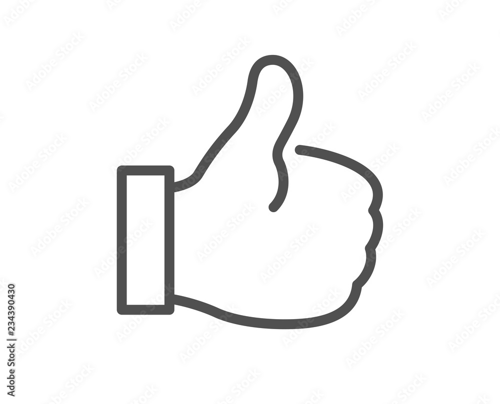 Like line icon. Thumbs up sign. Positive feedback, social media symbol. Quality design flat app element. Editable stroke Like icon. Vector Like line icon. Thumbs up sign. Positive feedback, social media symbol. Quality design flat app element. Editable stroke Like icon. Vector