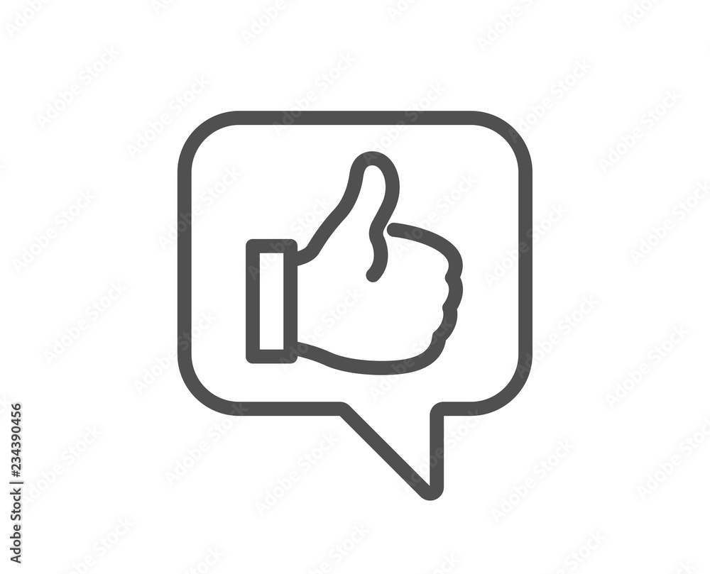 Like line icon. Thumbs up sign. Positive feedback, social media symbol. Quality design flat app element. Editable stroke Like icon. Vector Like line icon. Thumbs up sign. Positive feedback, social media symbol. Quality design flat app element. Editable stroke Like icon. Vector
