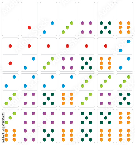 Set of white domino