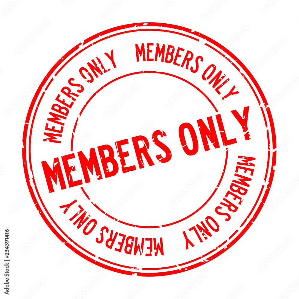 Grunge red members only word round rubber seal stamp on white background Grunge red members only word round rubber seal stamp on white background