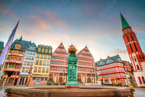 Frankfurt Old town square romerberg at twilight