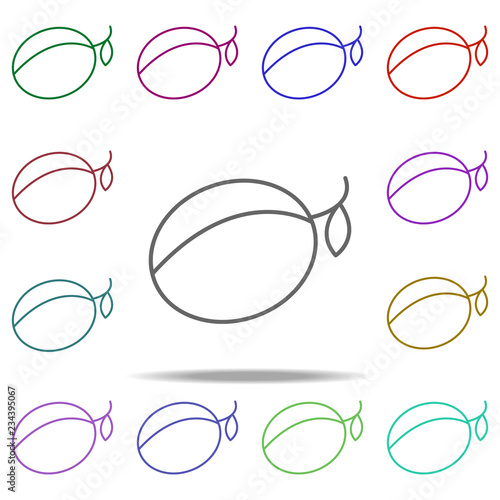 plum line icon. Elements of Fruit in multi color style icons. Simple icon for websites, web design, mobile app, info graphics