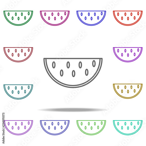 watermelon line icon. Elements of Fruit in multi color style icons. Simple icon for websites, web design, mobile app, info graphics