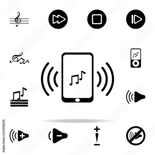ringtone on your phone icon. Music icons universal set for web and mobile