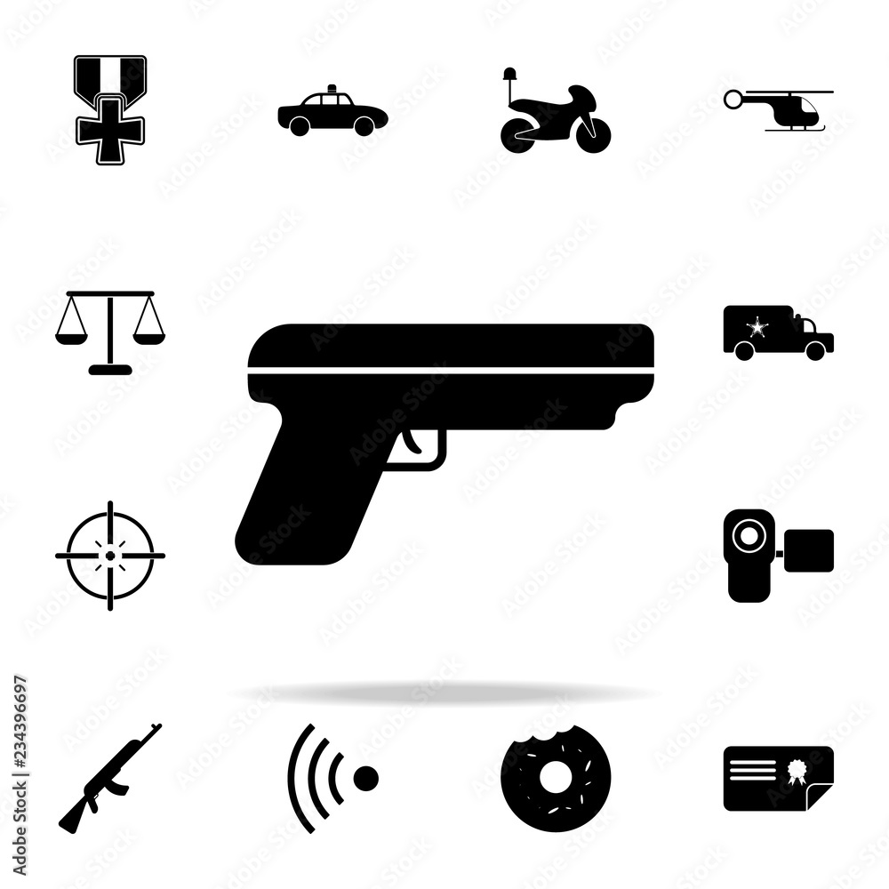 police pistol icon. Police icons universal set for web and mobile
