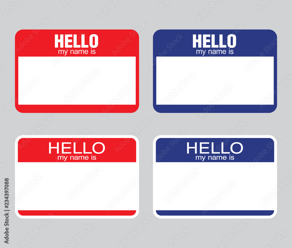 "Hello my name is" label sticker. vector Stock Vector | Adobe Stock