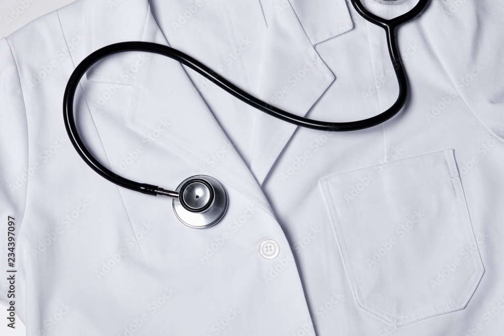 a stethoscope on a doctor's uniform a stethoscope on a doctor's uniform