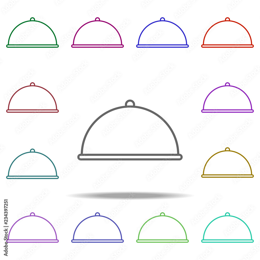Fototapeta premium restaurant tray outline icon. Elements of restaurant in multi color style icons. Simple icon for websites, web design, mobile app, info graphics