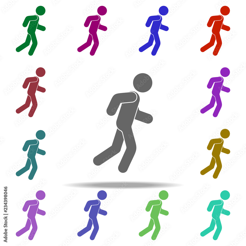 run icon. Elements of Sport in multi color style icons. Simple icon for websites, web design, mobile app, info graphics