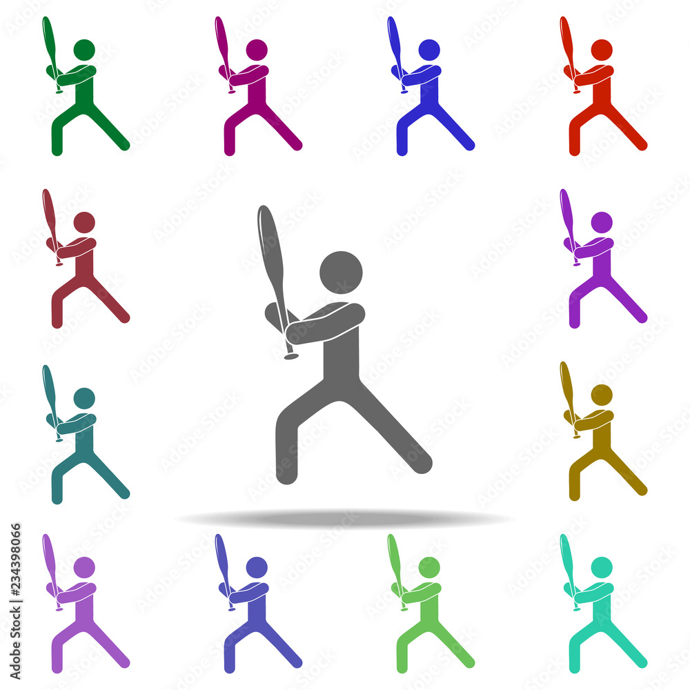 baseball player icon. Elements of Sport in multi color style icons. Simple icon for websites, web design, mobile app, info graphics