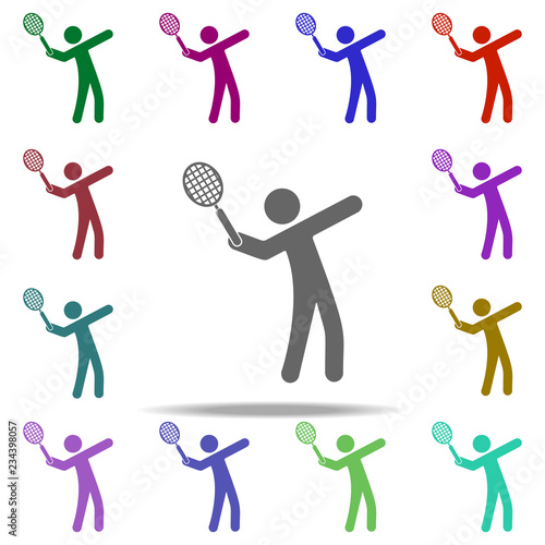 tennis player icon. Elements of Sport in multi color style icons. Simple icon for websites, web design, mobile app, info graphics