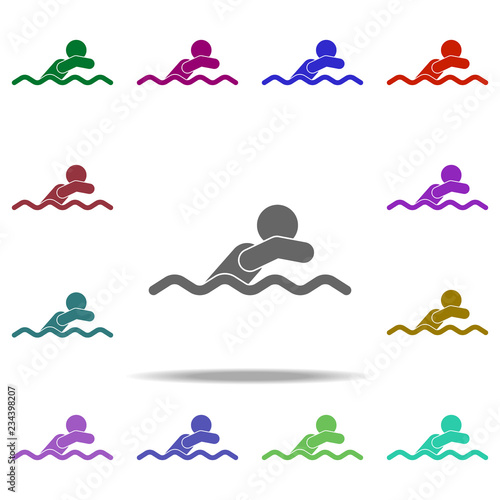 swimmer icon. Elements of Sport in multi color style icons. Simple icon for websites, web design, mobile app, info graphics