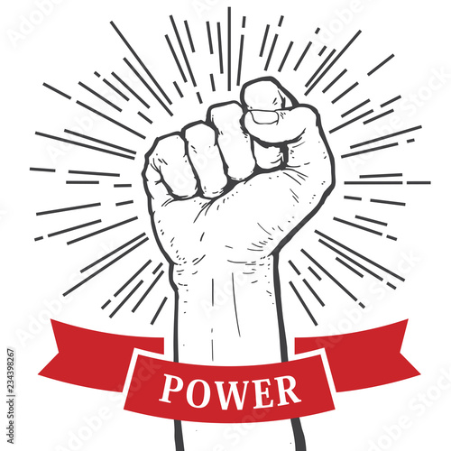 Fist hand, Protest symbol. Power sign