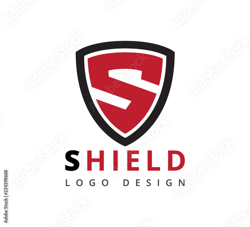 letter s inside shield vector icon or logo design illustration