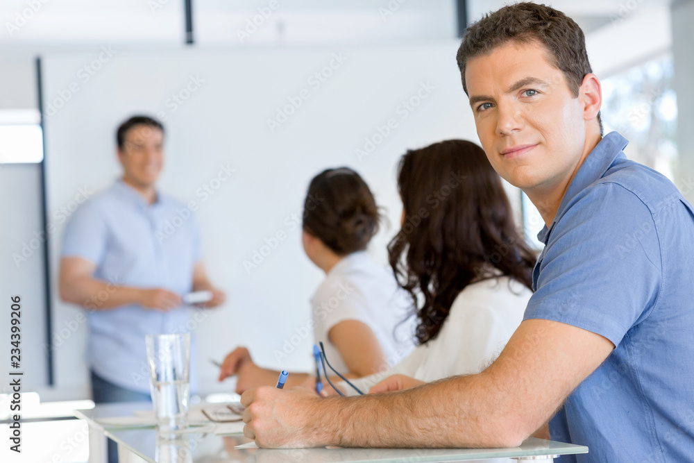 Business meeting with presentation Business meeting with presentation