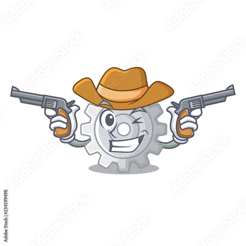 Cowboy roda gear simple image on cartoon