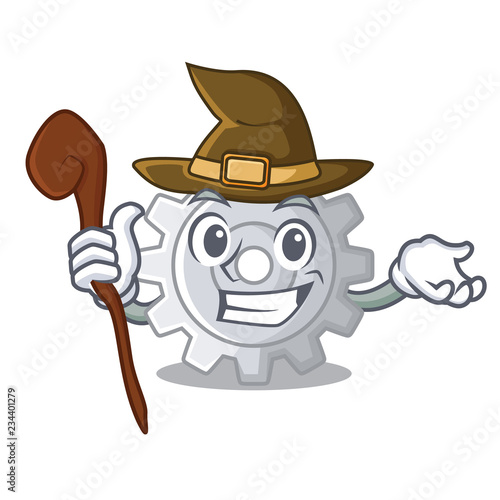 Witch gear settings mechanism on mascot shape