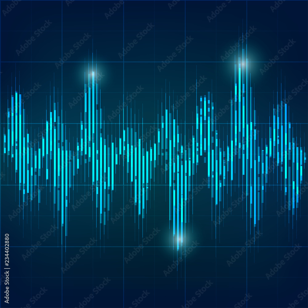 abstract digital blue equaliser, sound wave pattern element abstract digital blue equaliser, sound wave pattern element