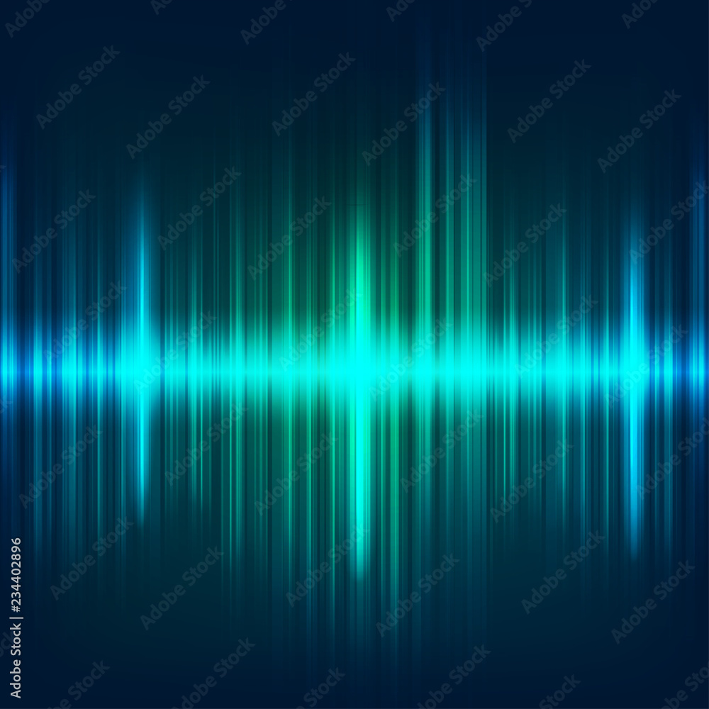abstract digital blue equaliser, sound wave pattern element