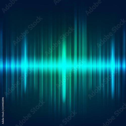 abstract digital blue equaliser, sound wave pattern element