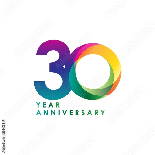 30 Year Anniversary Vector Template Design Illustration