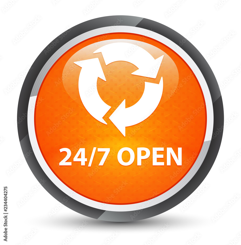 24/7 open galaxy orange round button 24/7 open galaxy orange round button