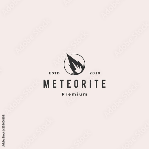 impact meteor logo hipster retro vintage label vector icon illustration