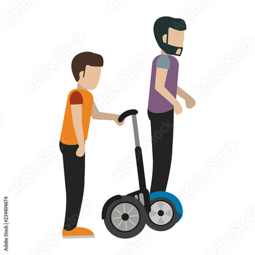 Friends with hoverboard