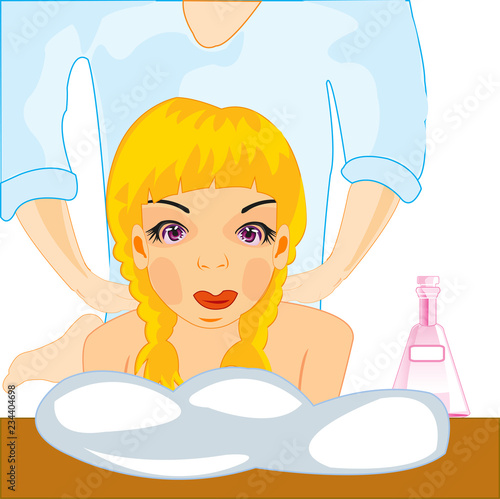 Making look younger and beautiful girl on massage