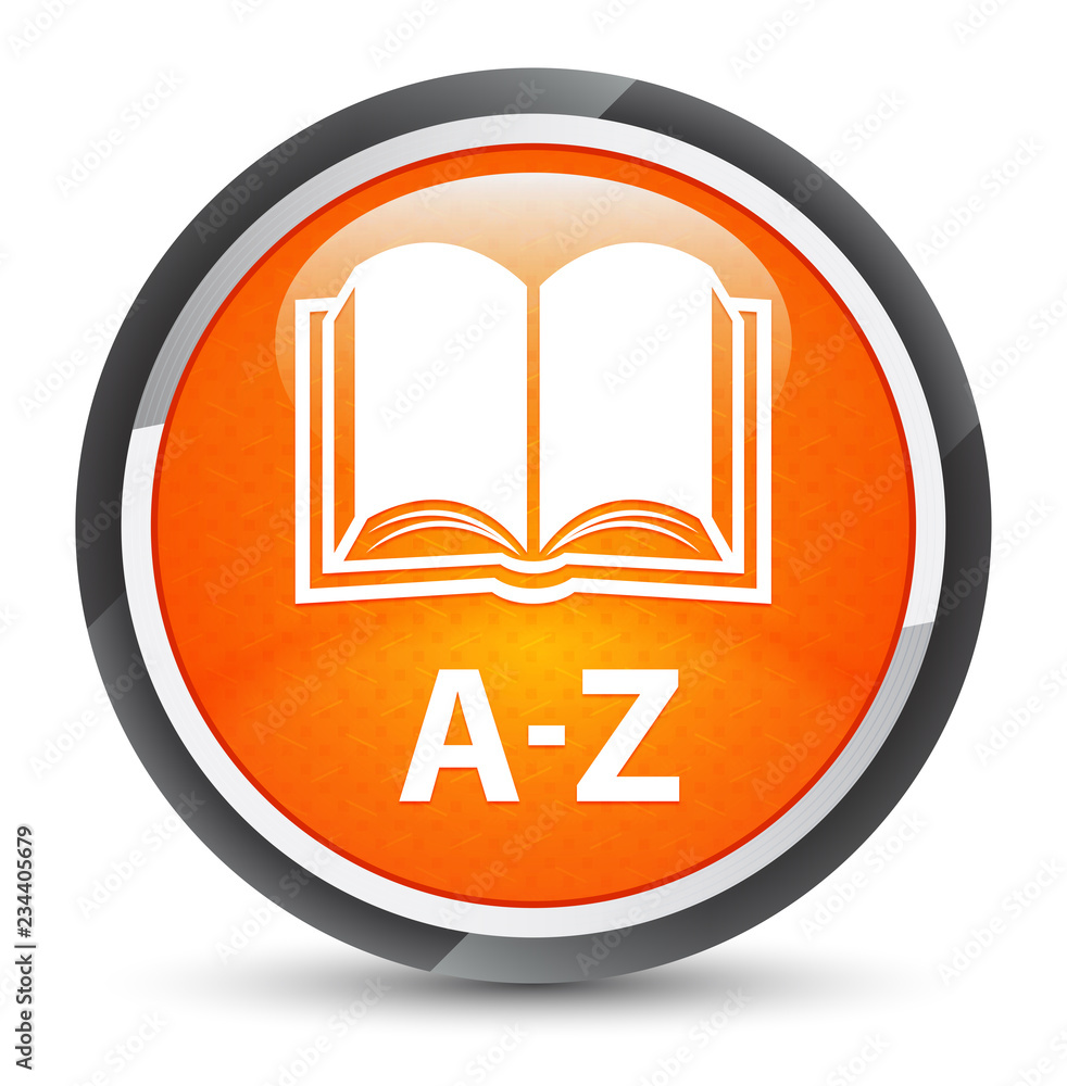 A-Z (book icon) galaxy orange round button A-Z (book icon) galaxy orange round button