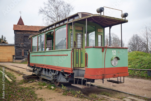 Old tramcar on a railway