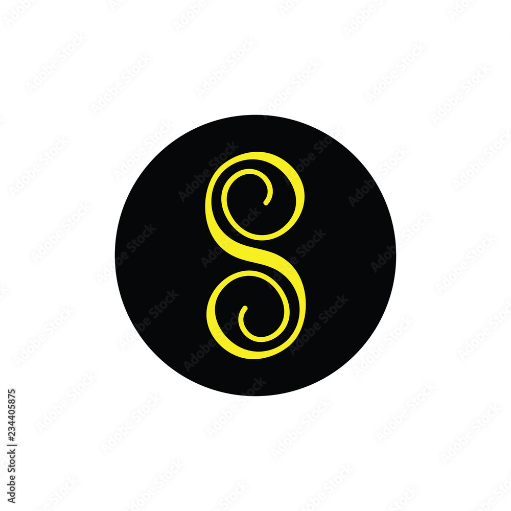 letter s curves spiral shape logo vector