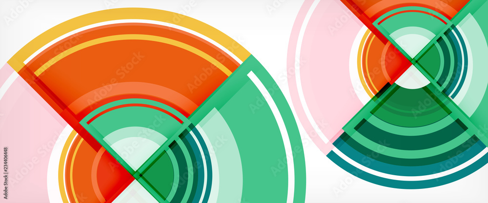Modern geometric circles abstract background, colorful round shapes with shadow effects Modern geometric circles abstract background, colorful round shapes with shadow effects