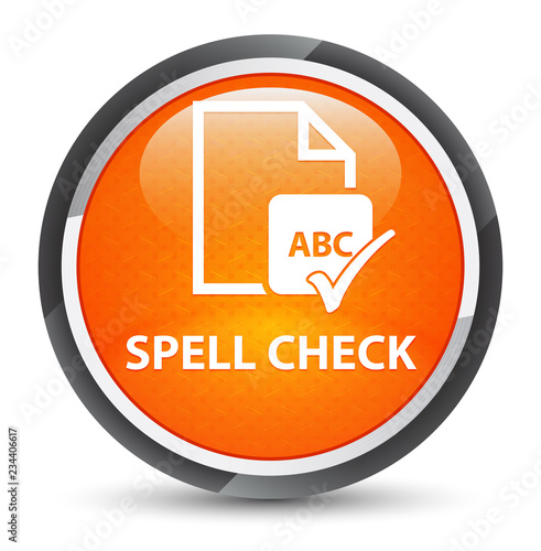 Spell check document galaxy orange round button