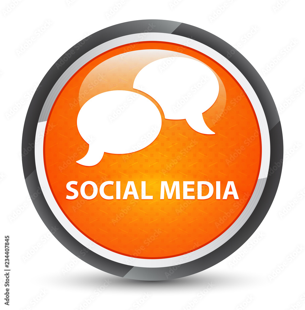 Social media (chat bubble icon) galaxy orange round button Social media (chat bubble icon) galaxy orange round button