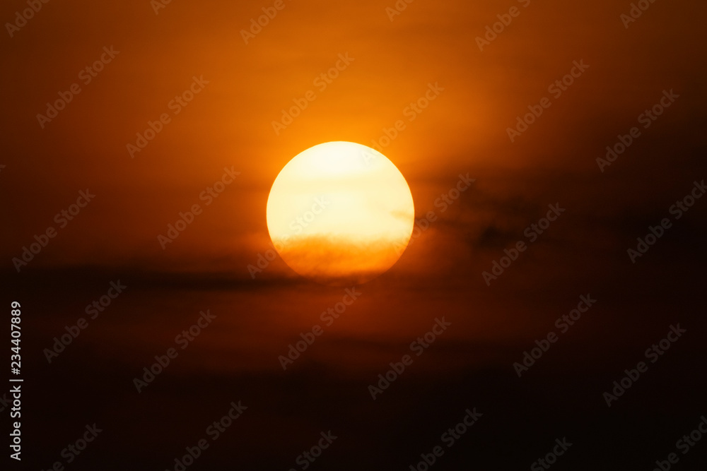 Sunrise at Bangpu mangrove forest. This golden time of the day taken from gulf of Thailand.