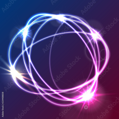 Colorful glowing abstract round shapes background © saicle