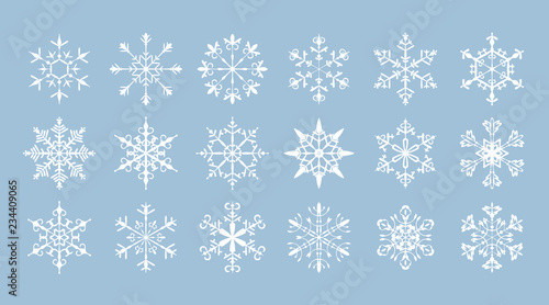 set of snow flake, vector illustration.