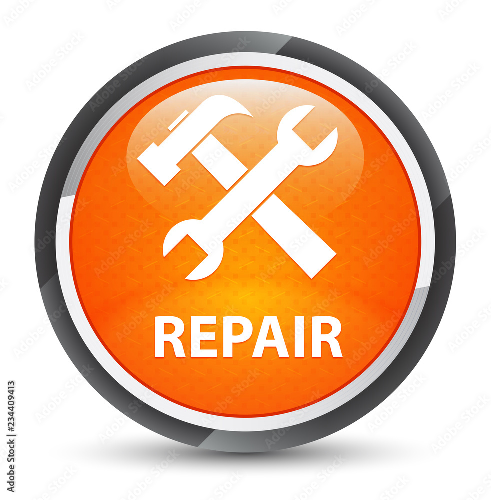 Repair (tools icon) galaxy orange round button Repair (tools icon) galaxy orange round button