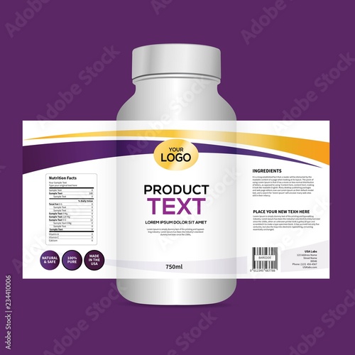 Bottle label, Package template design, Label design, mock up design label template
