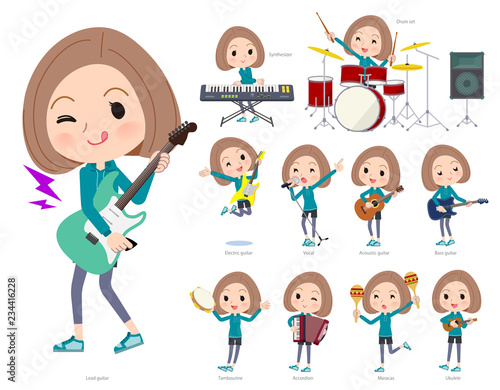 Bob hair women Sportswear_pop music