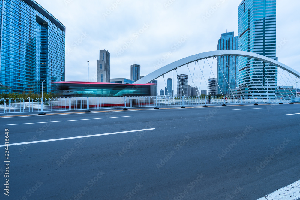 Fototapeta premium cars driving on bridge, tianjin, china