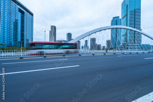 cars driving on bridge, tianjin, china