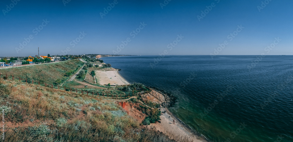 Coastline and beaches in Ochakov, Ukraine