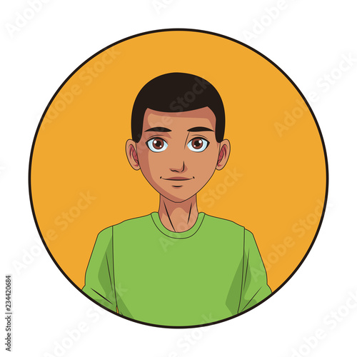 young man face cartoon