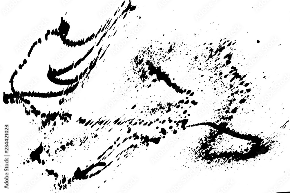 Ink grunge drops texture. Black hand drawn splashes and stains on white background. Ink grunge drops texture. Black hand drawn splashes and stains on white background.