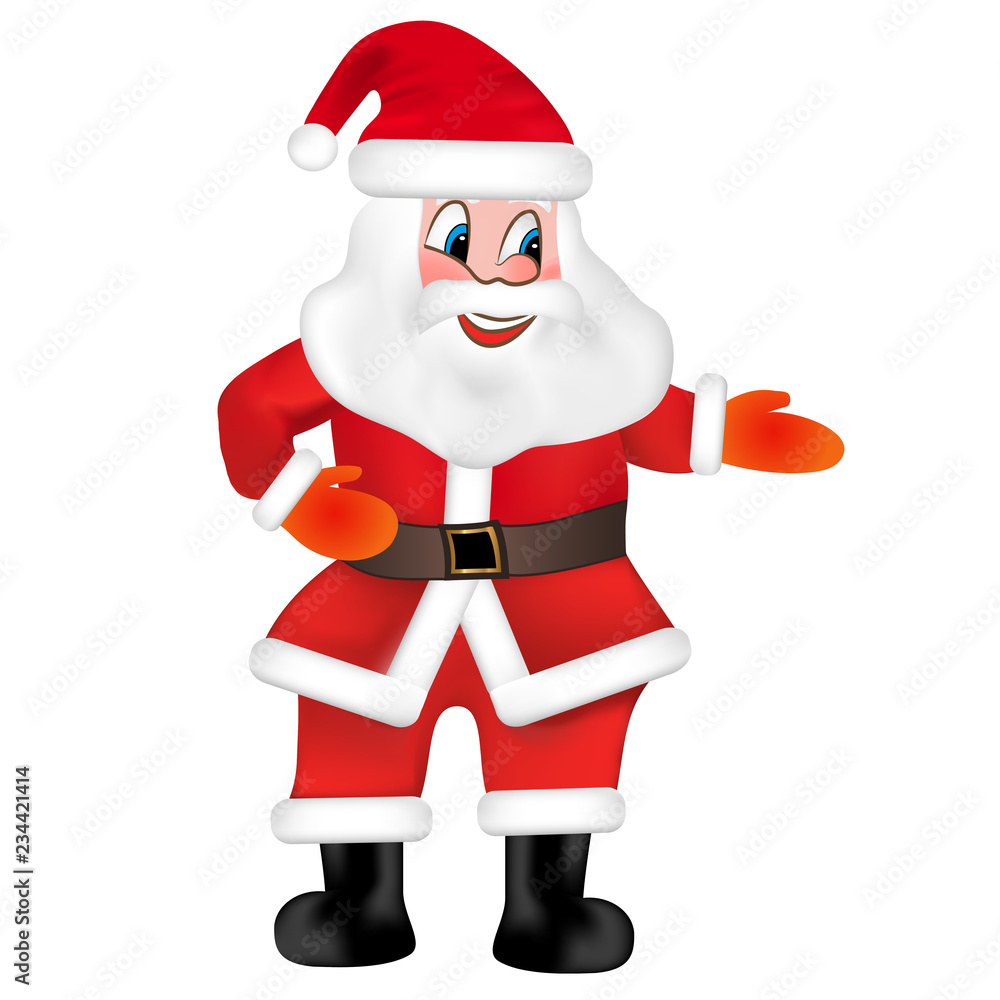 Happy Santa Claus isolated on white background. Vector Illustration. Happy Santa Claus isolated on white background. Vector Illustration.