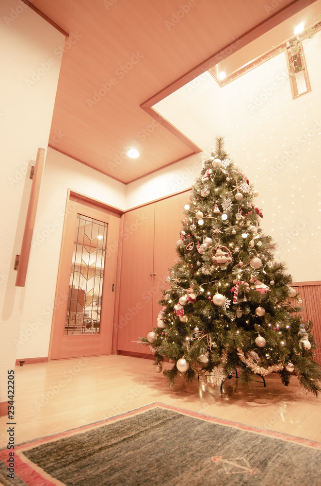 玄関ホールにあるクリスマスツリー