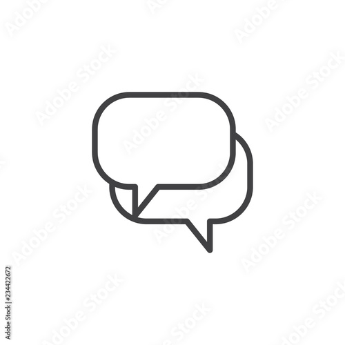 Wallpaper Mural Comment chat bubble outline icon. linear style sign for mobile concept and web design. Square Speech bubbles simple line vector icon. Symbol, logo illustration. Pixel perfect vector graphics Torontodigital.ca