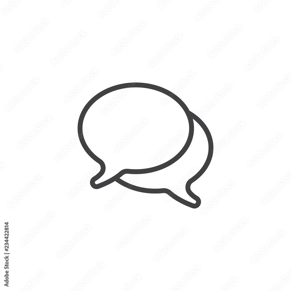 Dialogue speech bubbles outline icon. linear style sign for mobile concept and web design. Chat message simple line vector icon. Conversation symbol, logo illustration. Pixel perfect vector graphics Dialogue speech bubbles outline icon. linear style sign for mobile concept and web design. Chat message simple line vector icon. Conversation symbol, logo illustration. Pixel perfect vector graphics